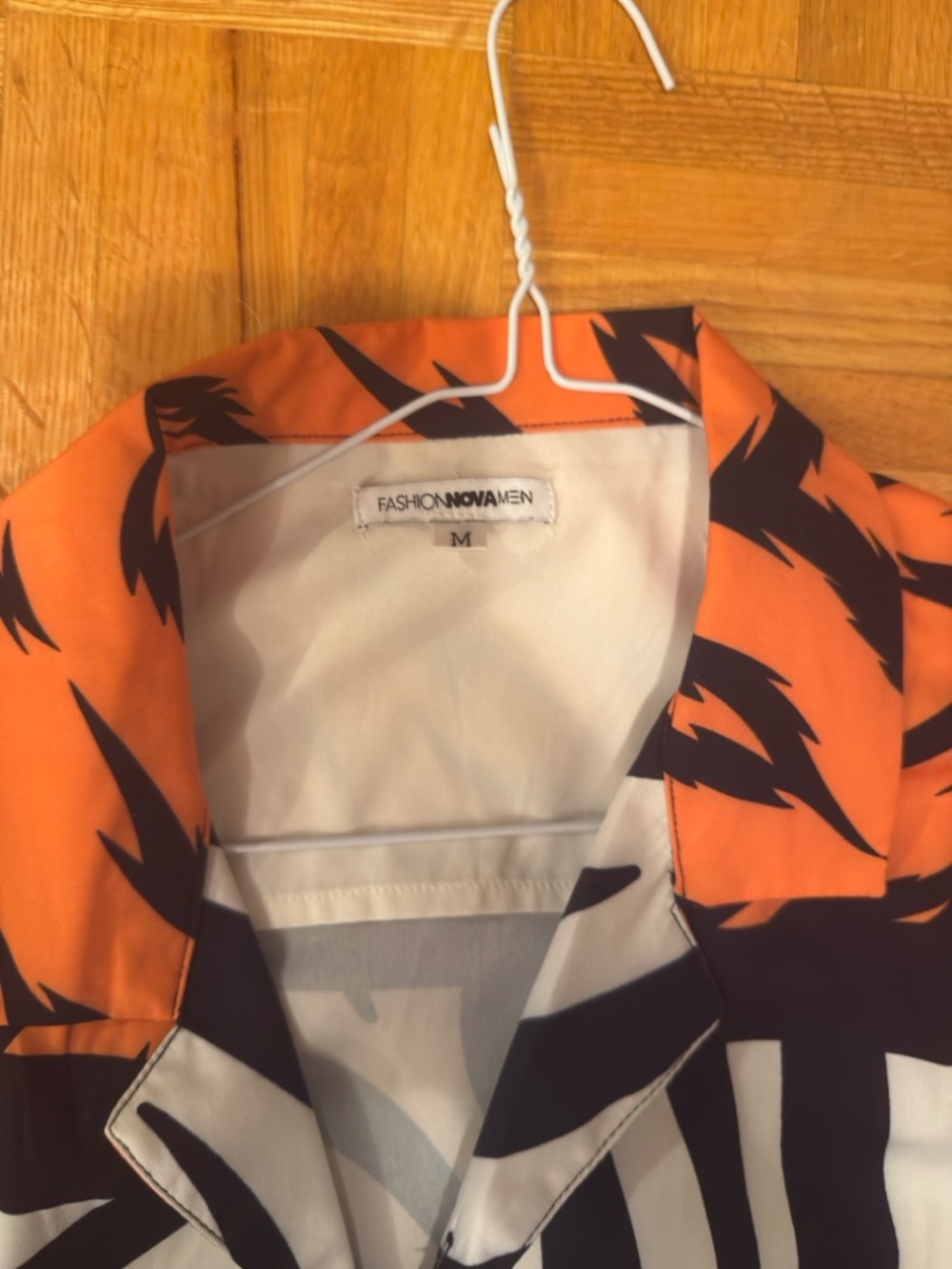 Fashion Nova Orange, Black & White Zebra-Tiger Print Set - Picture 2 of 3